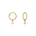 Load image into Gallery viewer, Dainty 0.02 TCW Round Lab-Grown Diamond Hoop Earrings
