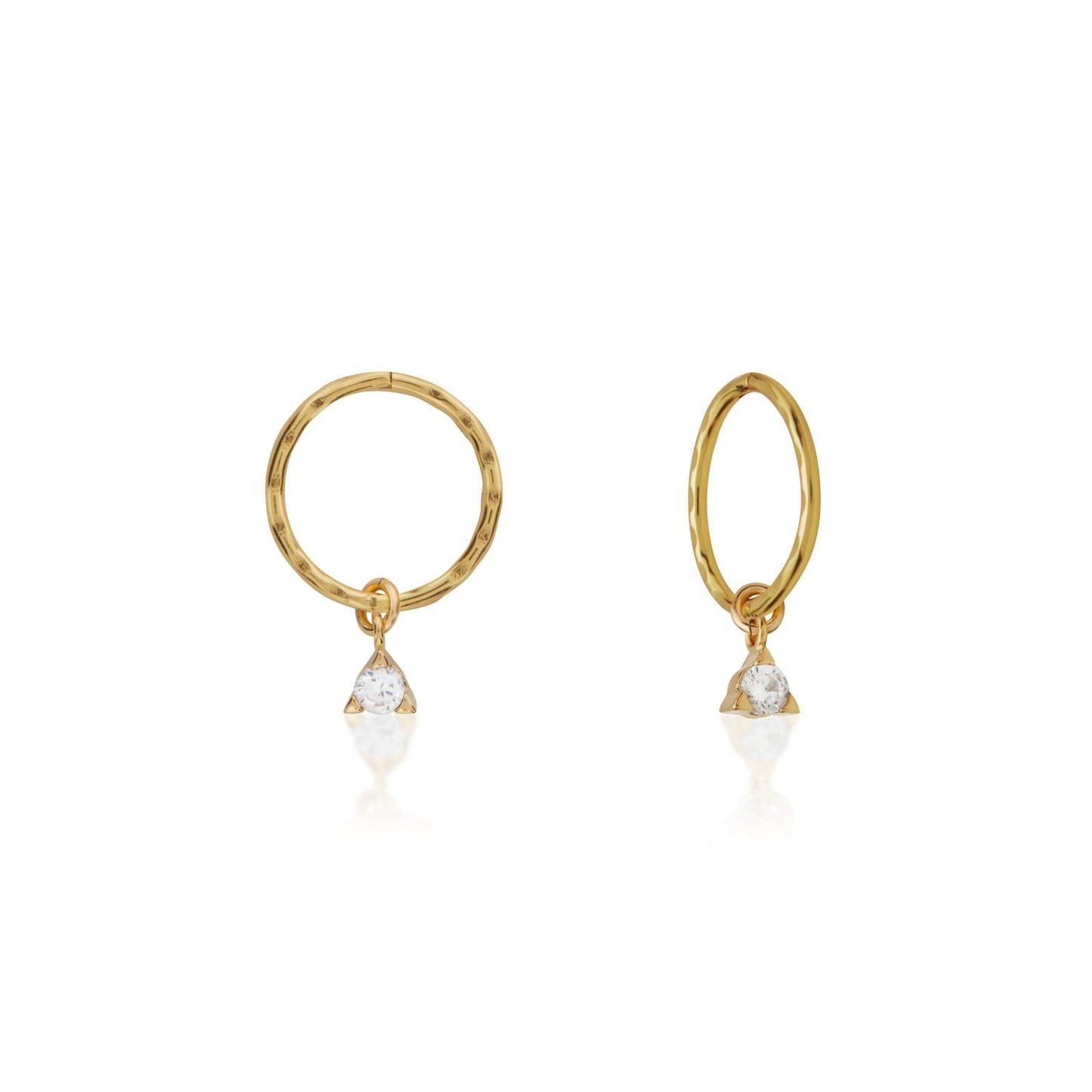 Dainty 0.02 TCW Round Lab-Grown Diamond Hoop Earrings 1