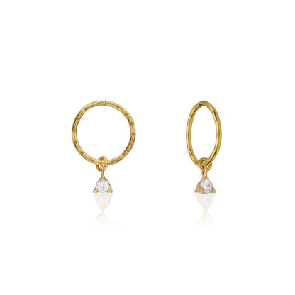 Dainty 0.02 TCW Round Lab-Grown Diamond Hoop Earrings 1