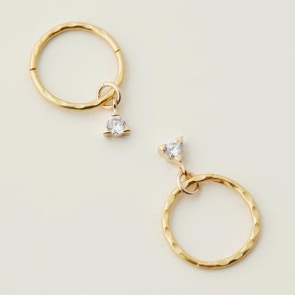 Dainty 0.02 TCW Round Lab-Grown Diamond Hoop Earrings 5