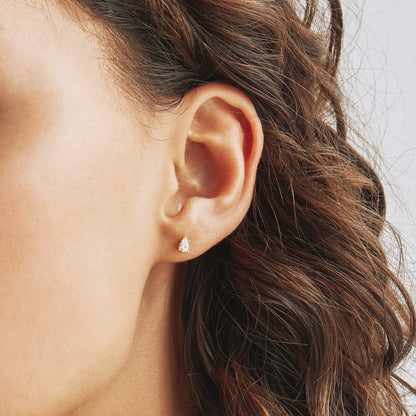 Elegant 0.2 TCW Pear Lab-Grown Diamond Stud Earrings 2