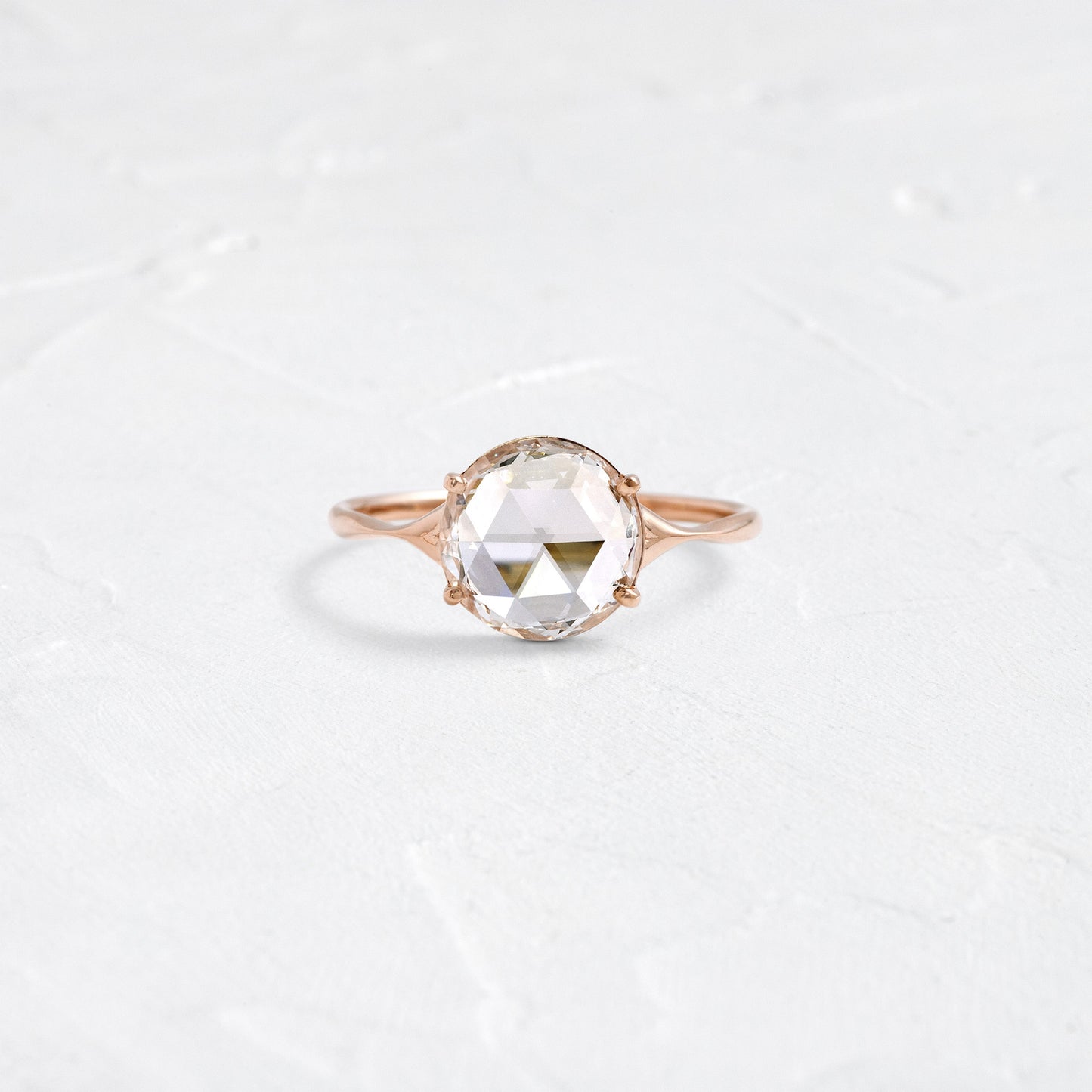 Split Shank-Rose Cut Lab Grown Diamond Engagement Ring