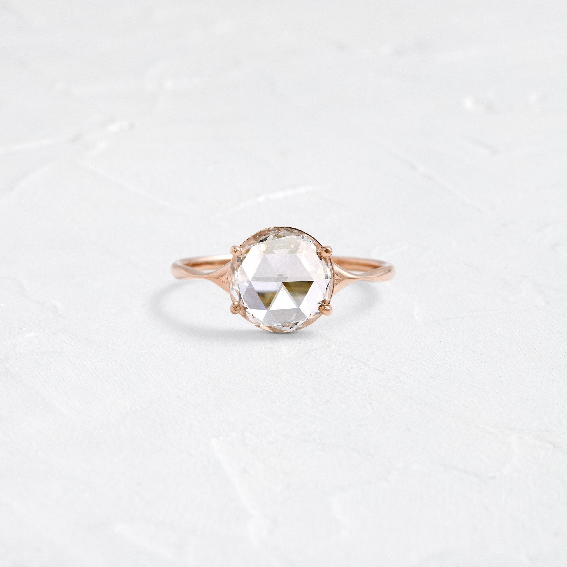 Split Shank-Rose Cut Lab Grown Diamond Engagement Ring