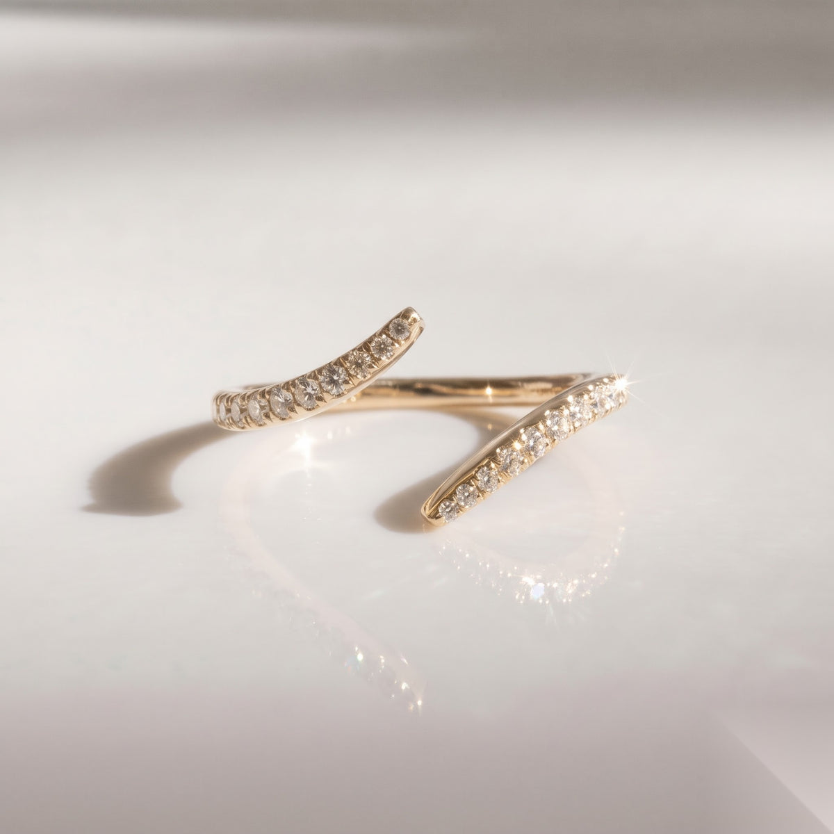Open Pave- 0.30 CT Round Lab Grown Diamond Stackable Wedding Band