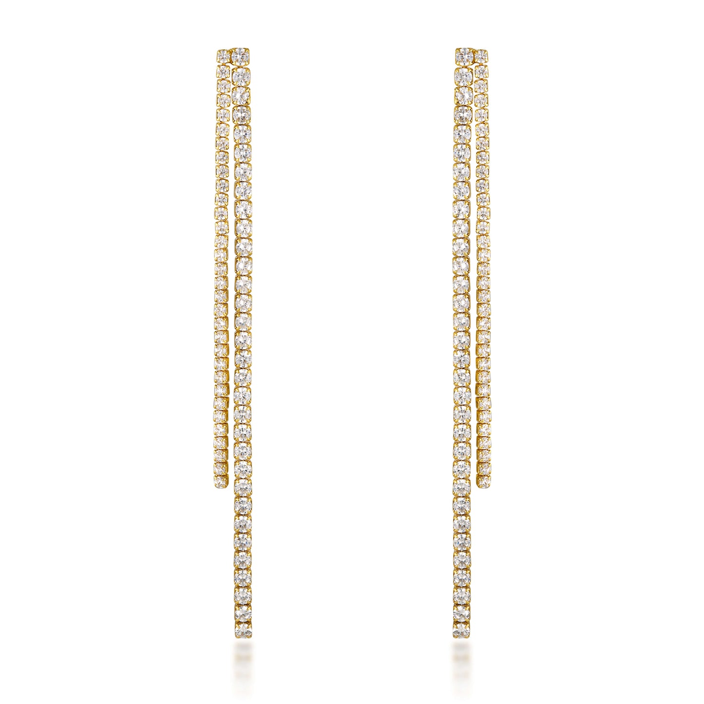 0.80 TCW Round Lab Grown Diamond Long Chain Earrings 1