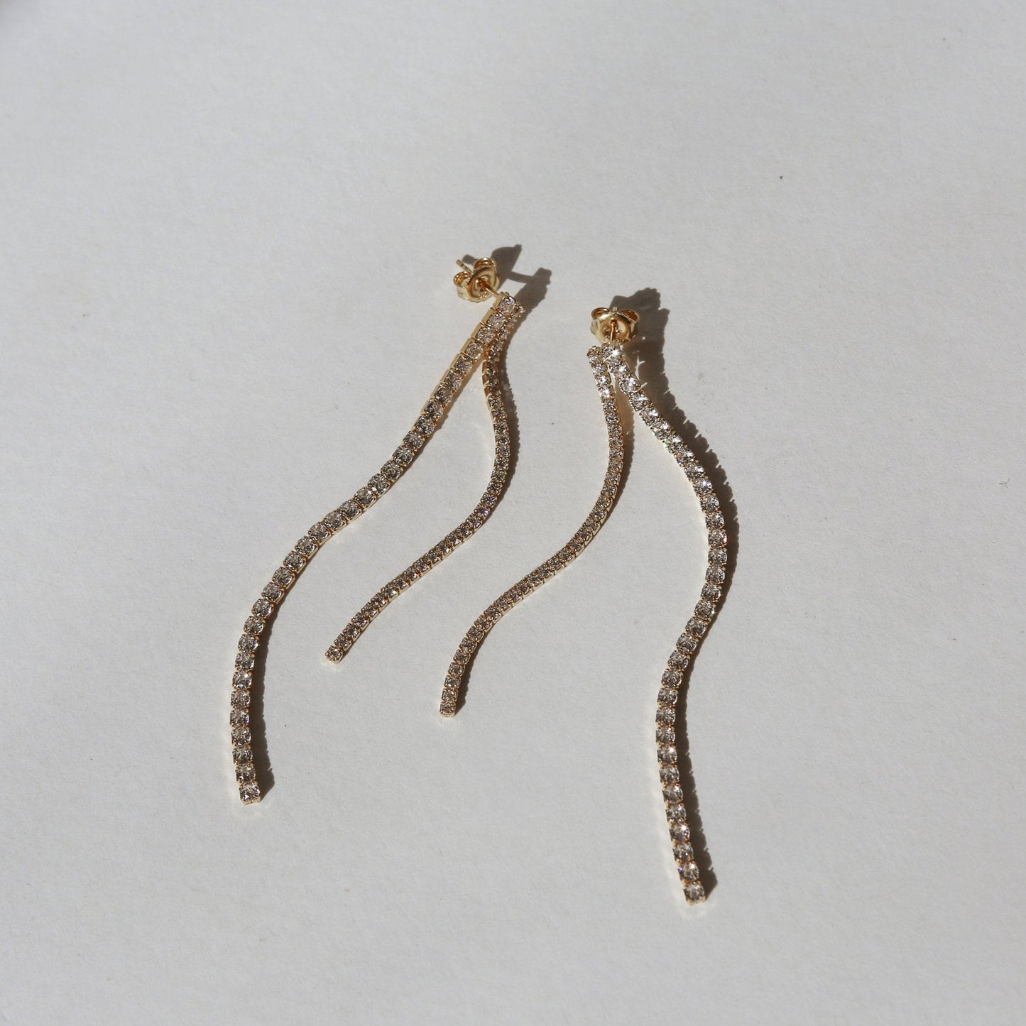 0.80 TCW Round Lab Grown Diamond Long Chain Earrings 4