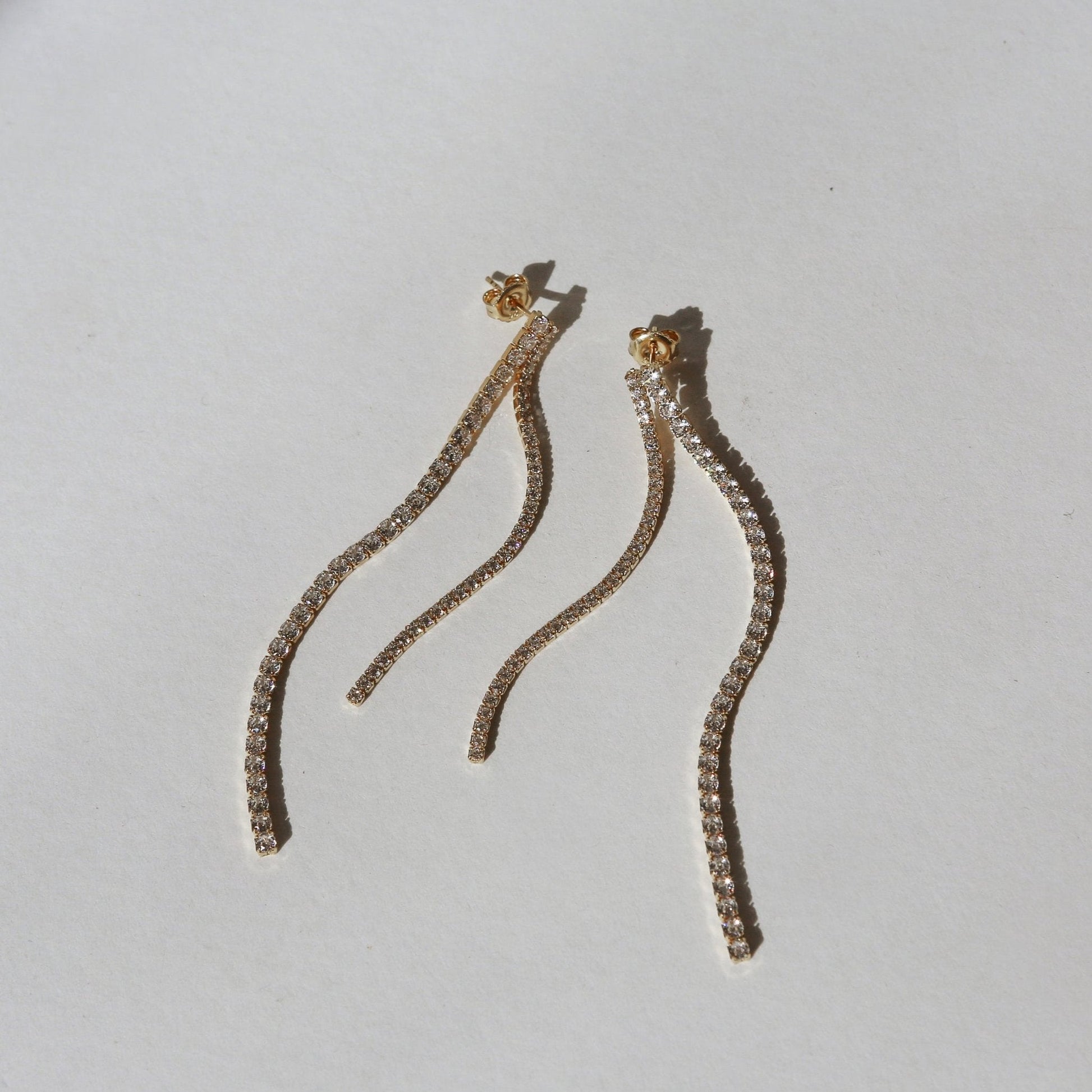 0.80 TCW Round Lab Grown Diamond Long Chain Earrings 4
