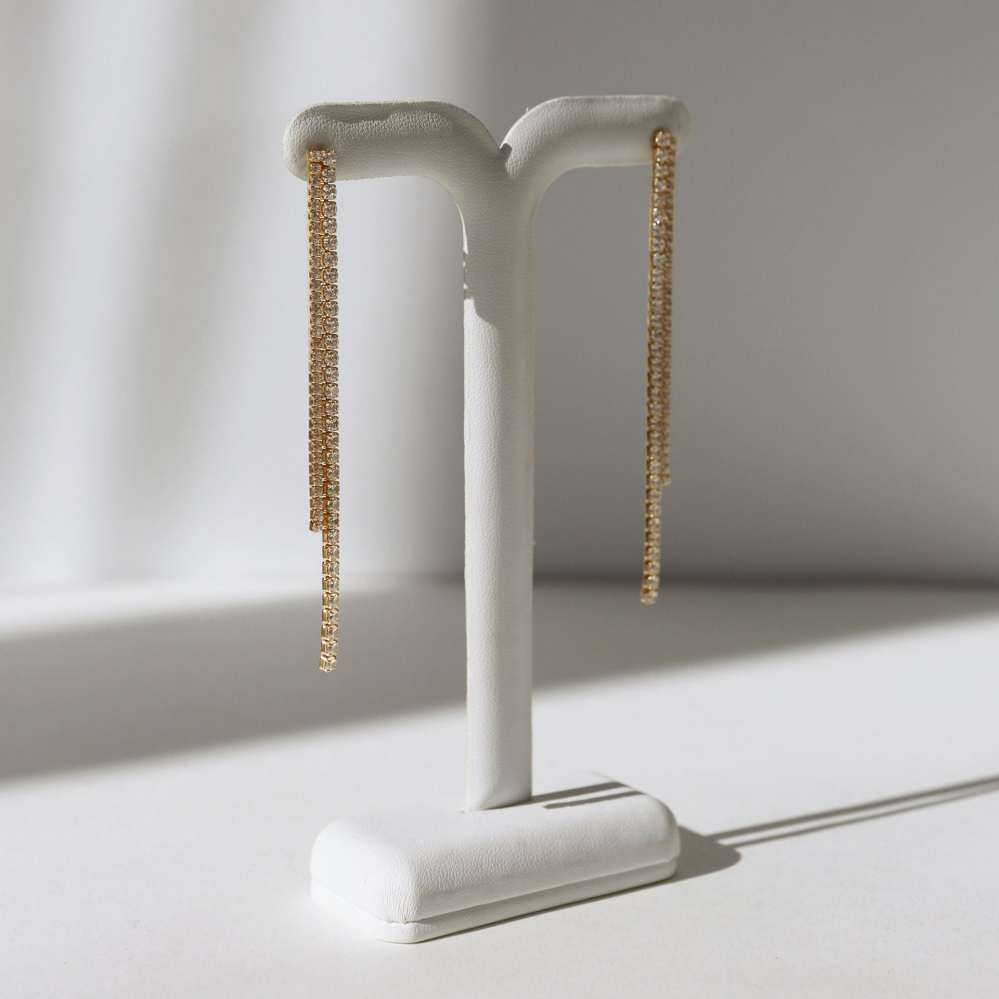 0.80 TCW Round Lab Grown Diamond Long Chain Earrings 7