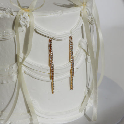0.80 TCW Round Lab Grown Diamond Long Chain Earrings 6