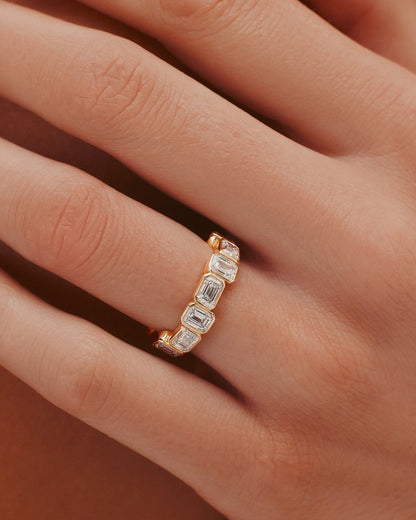 Curved- 0.25 CT Marquise Lab Grown Diamond Wedding Band