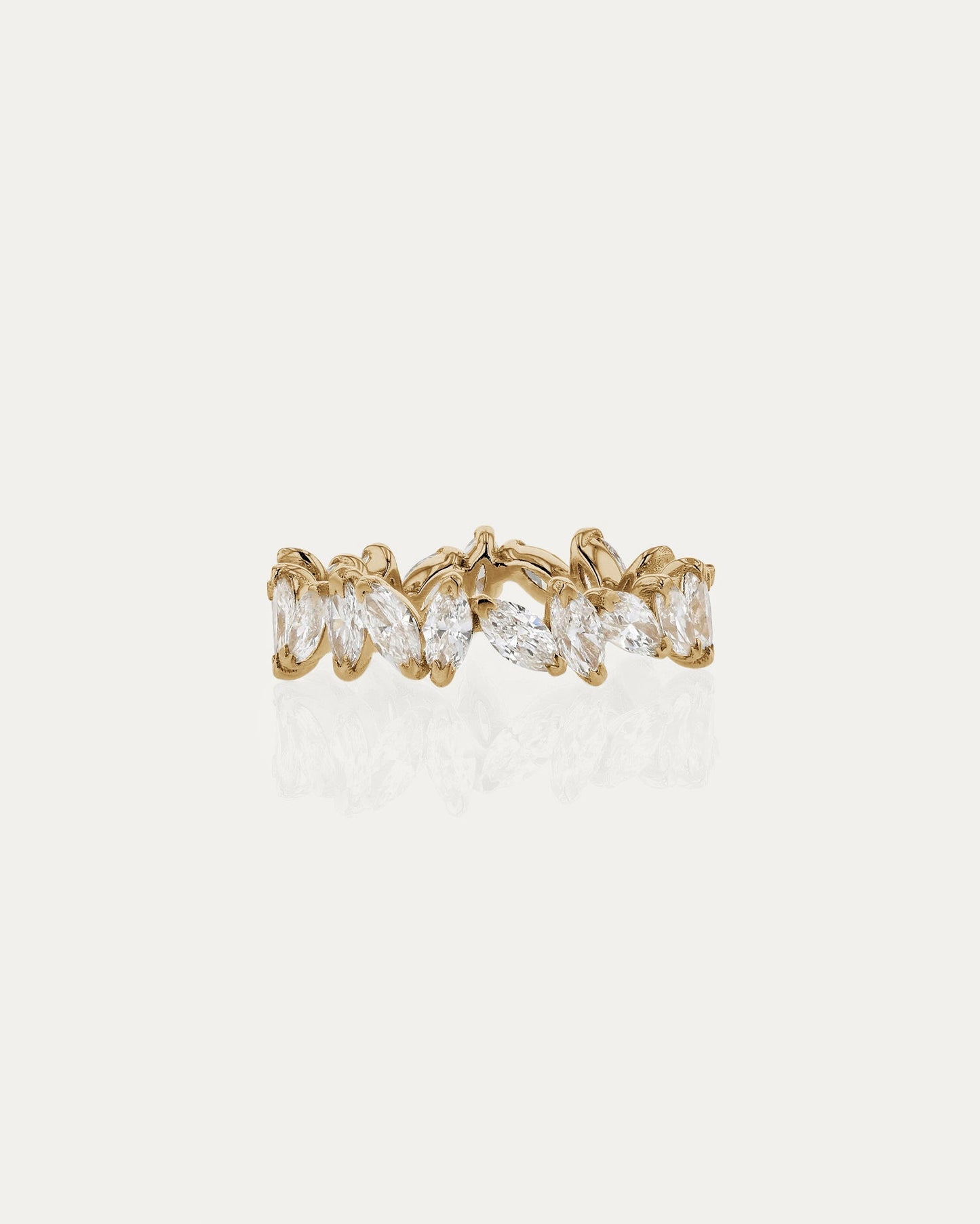 Curved- 0.25 CT Marquise Lab Grown Diamond Wedding Band