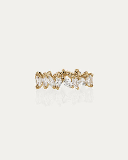 Curved- 0.25 CT Marquise Lab Grown Diamond Wedding Band