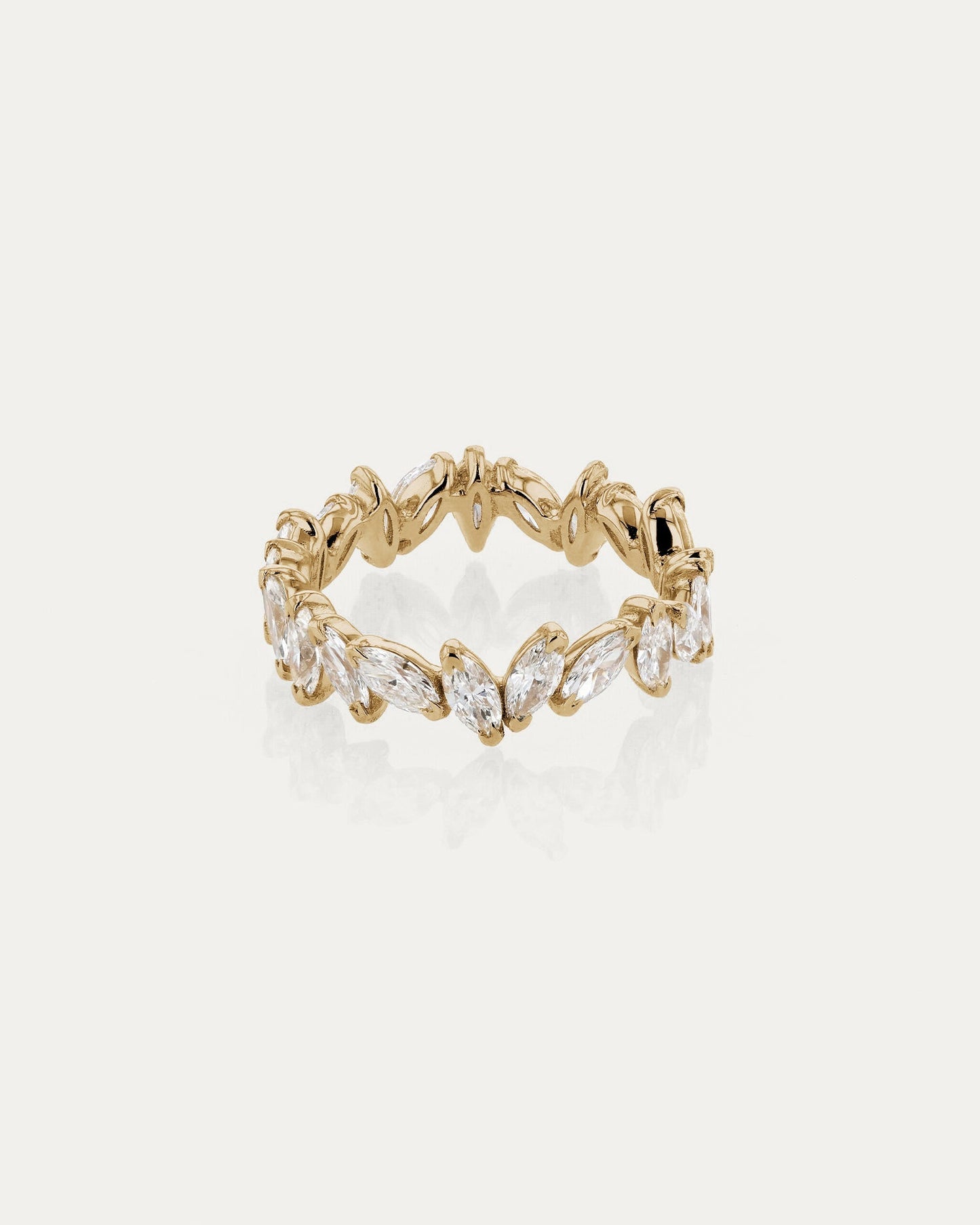 Curved- 0.25 CT Marquise Lab Grown Diamond Wedding Band