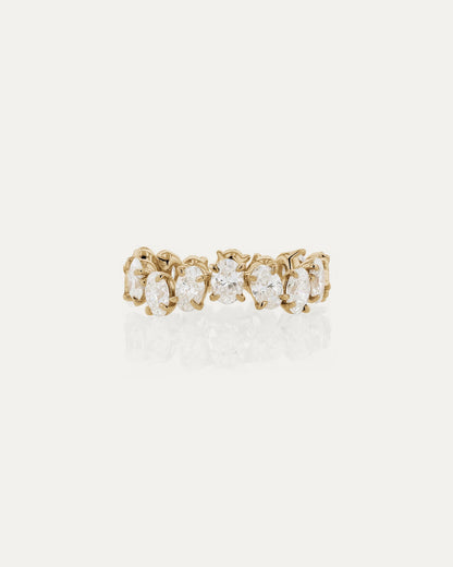 Curved- 0.25 CT Marquise Lab Grown Diamond Wedding Band