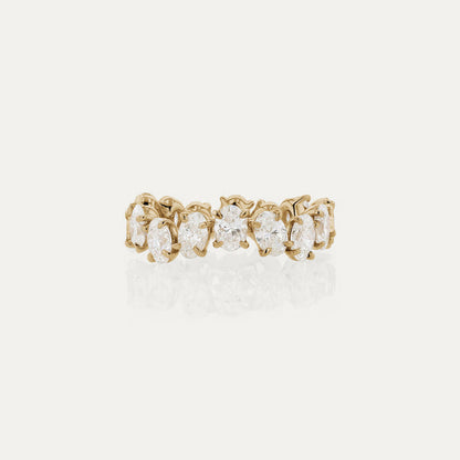 Curved- 0.25 CT Marquise Lab Grown Diamond Wedding Band