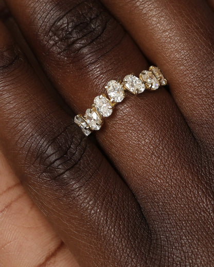 Curved- 0.25 CT Marquise Lab Grown Diamond Wedding Band