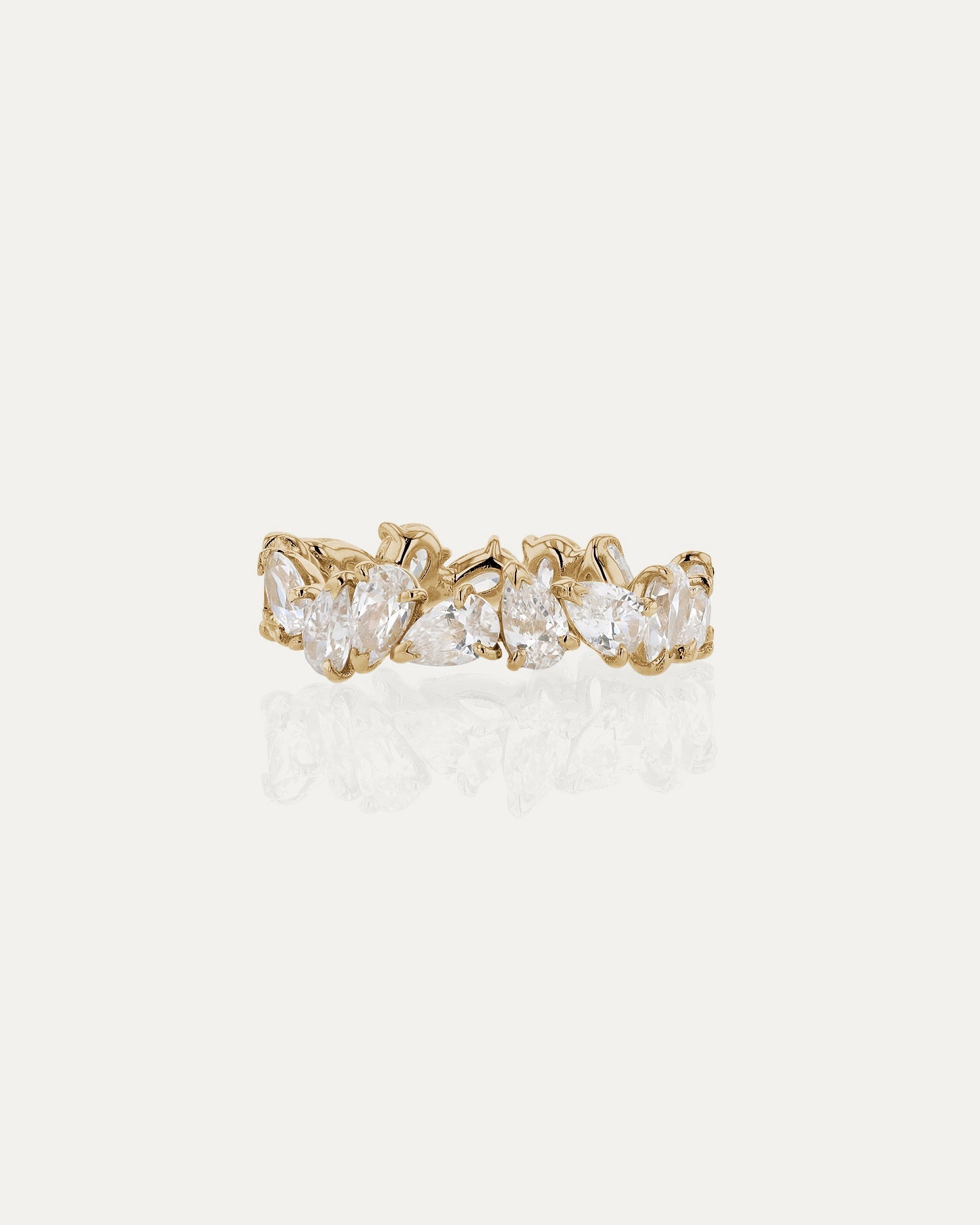 Curved- 0.25 CT Marquise Lab Grown Diamond Wedding Band