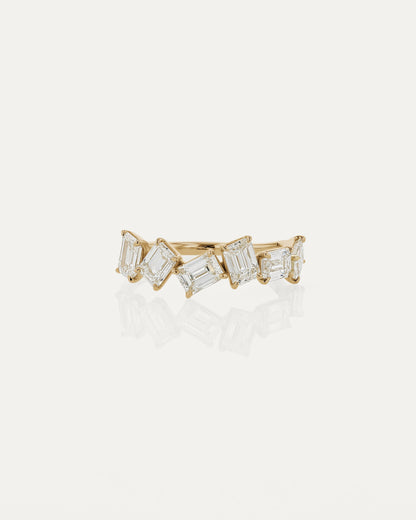 Curved- 0.25 CT Marquise Lab Grown Diamond Wedding Band