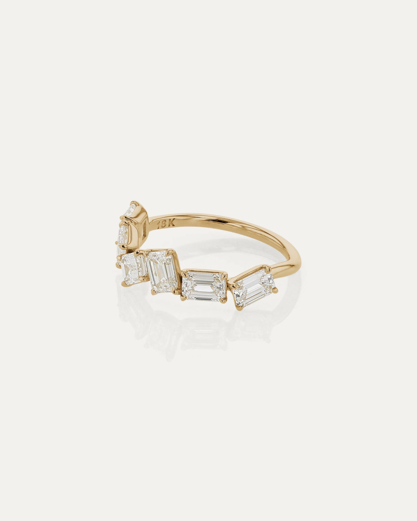 Curved- 0.25 CT Marquise Lab Grown Diamond Wedding Band