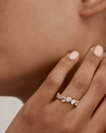 Curved- 0.25 CT Marquise Lab Grown Diamond Wedding Band