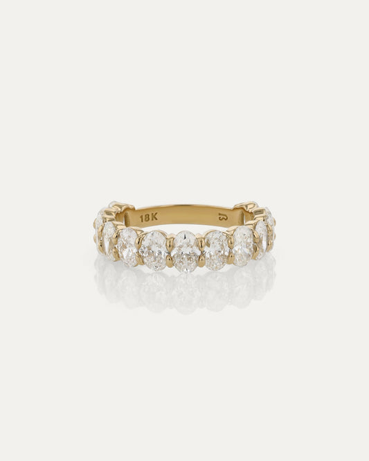 Half Eternity-3.9 CT Oval Lab Grown Diamond Wedding Band