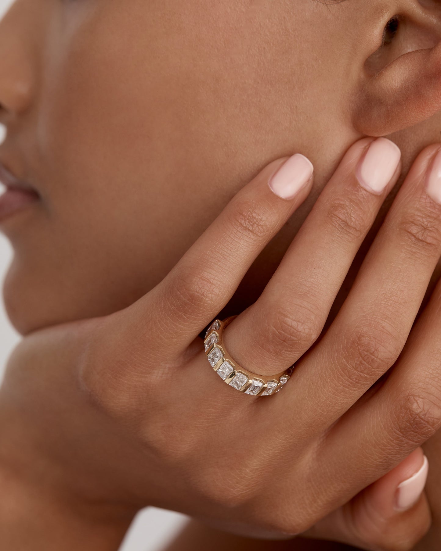 Curved- 0.25 CT Marquise Lab Grown Diamond Wedding Band