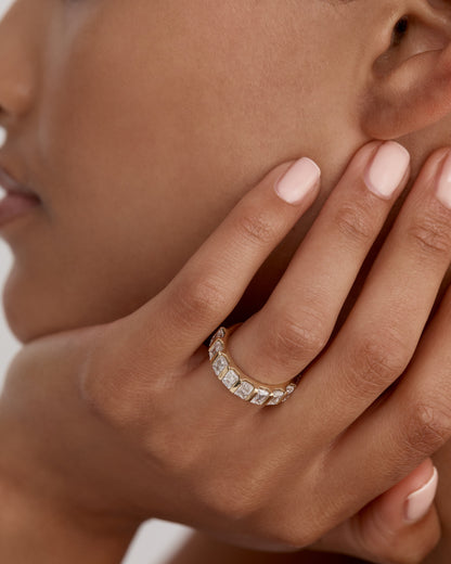 Curved- 0.25 CT Marquise Lab Grown Diamond Wedding Band