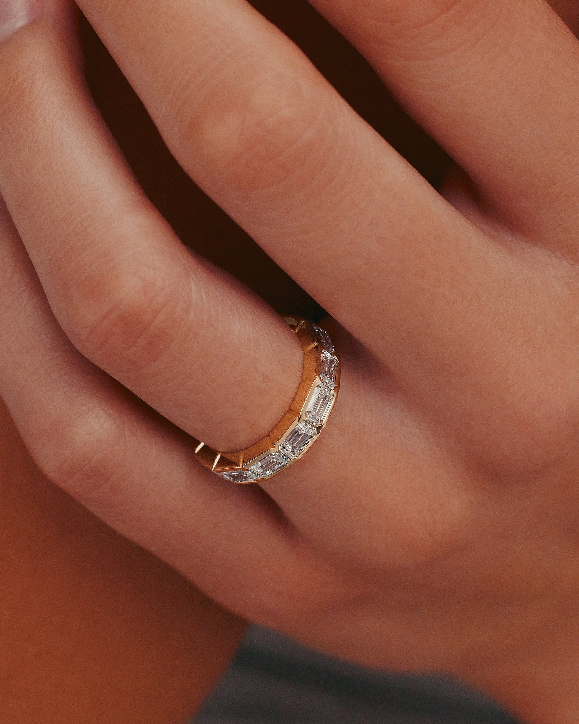 Curved- 0.25 CT Marquise Lab Grown Diamond Wedding Band