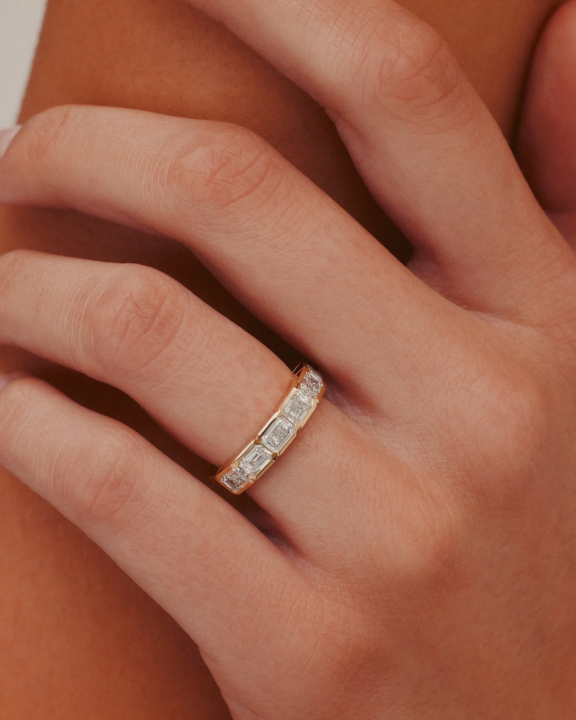 Curved- 0.25 CT Marquise Lab Grown Diamond Wedding Band