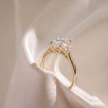 Cluster-Oval Lab Grown Diamond Engagement Ring