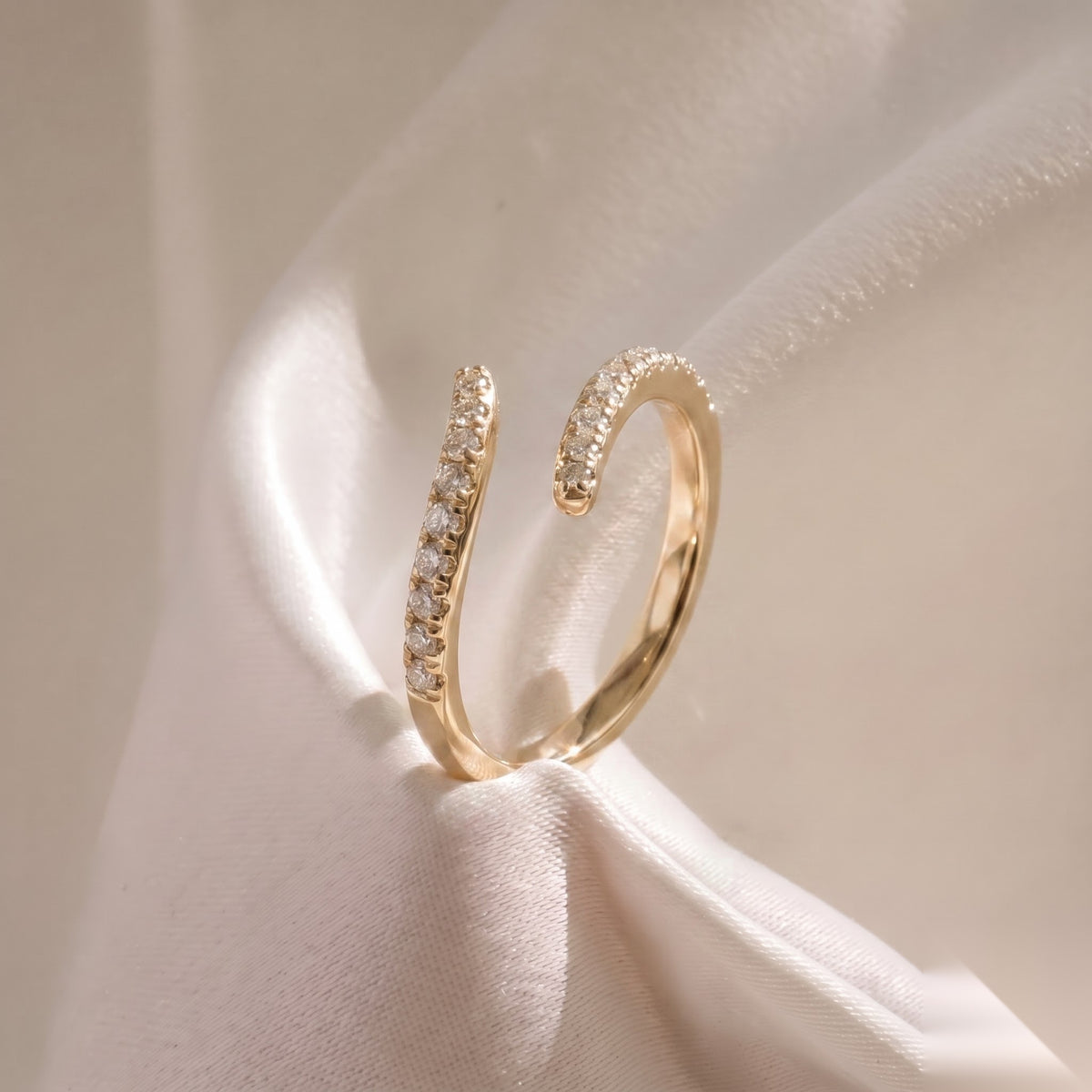 Open Pave- 0.30 CT Round Lab Grown Diamond Stackable Wedding Band