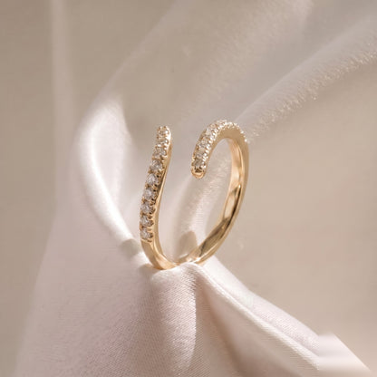 Open Pave- 0.30 CT Round Lab Grown Diamond Stackable Wedding Band