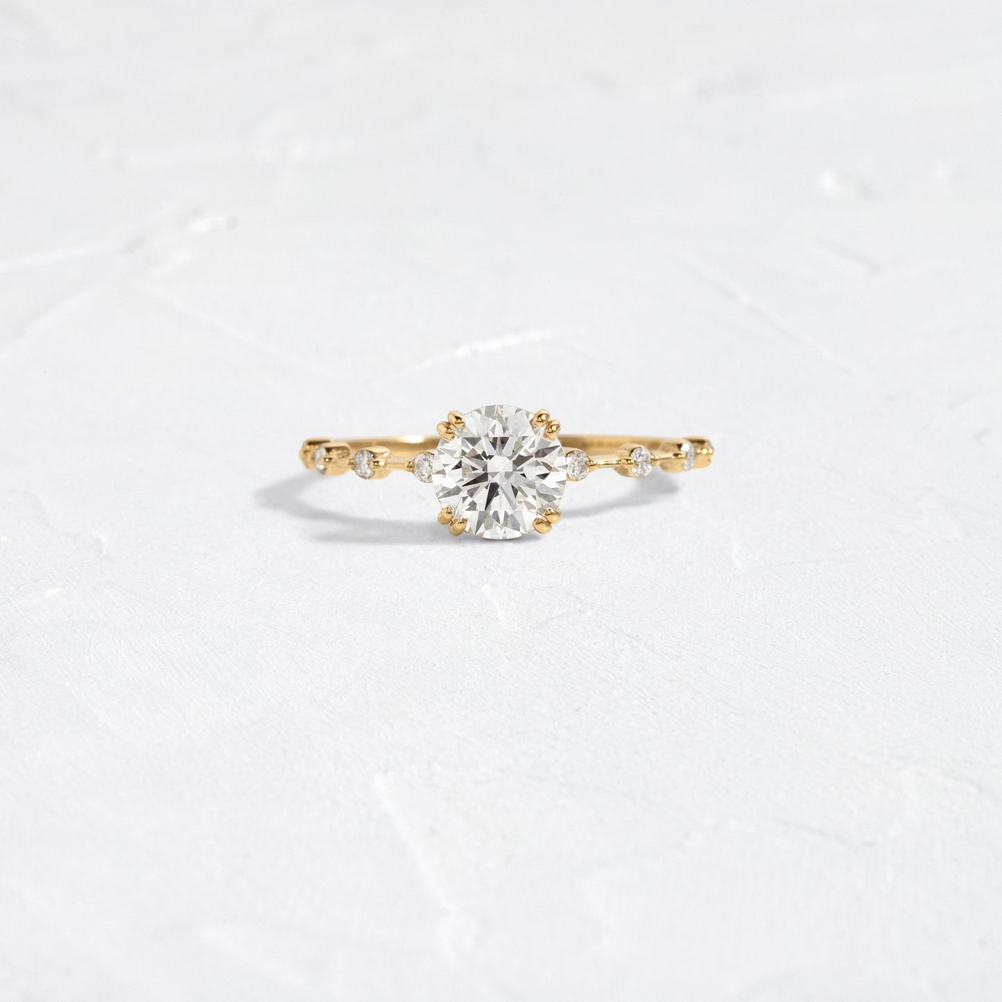 Pave-Round Lab Grown Diamond Engagement Ring