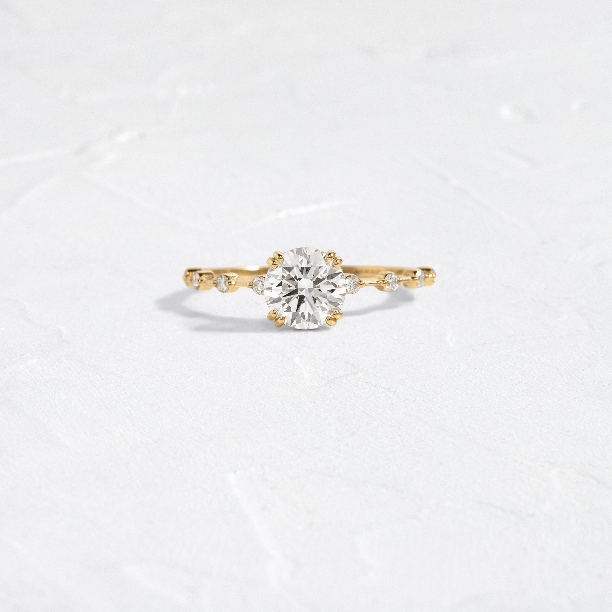 Pave-Round Lab Grown Diamond Engagement Ring