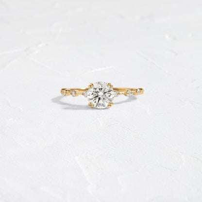 Pave-Round Lab Grown Diamond Engagement Ring
