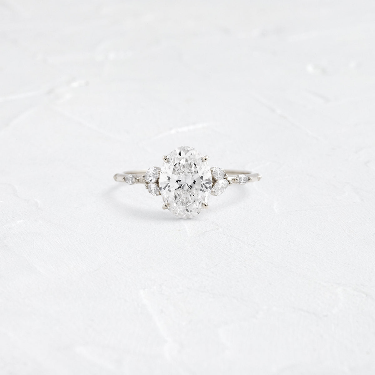 Cluster-Oval Lab Grown Diamond Engagement Ring