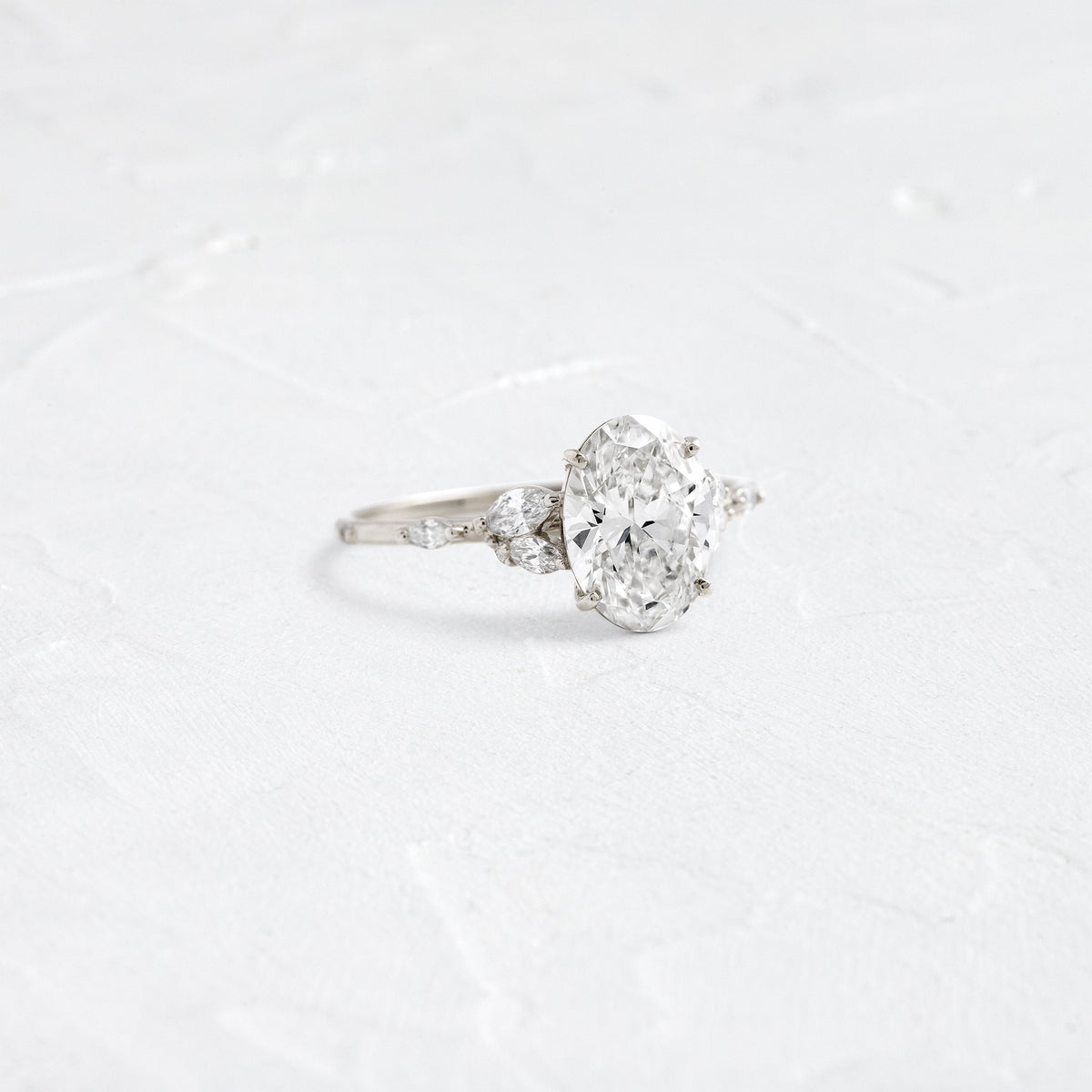 Cluster-Oval Lab Grown Diamond Engagement Ring