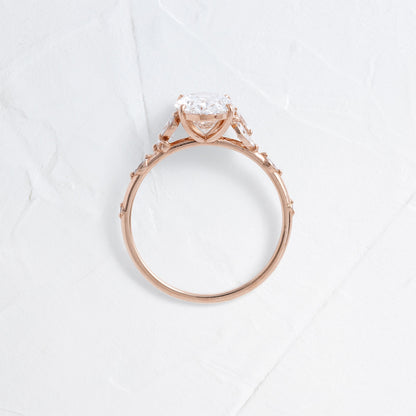 Cluster-Oval Lab Grown Diamond Engagement Ring