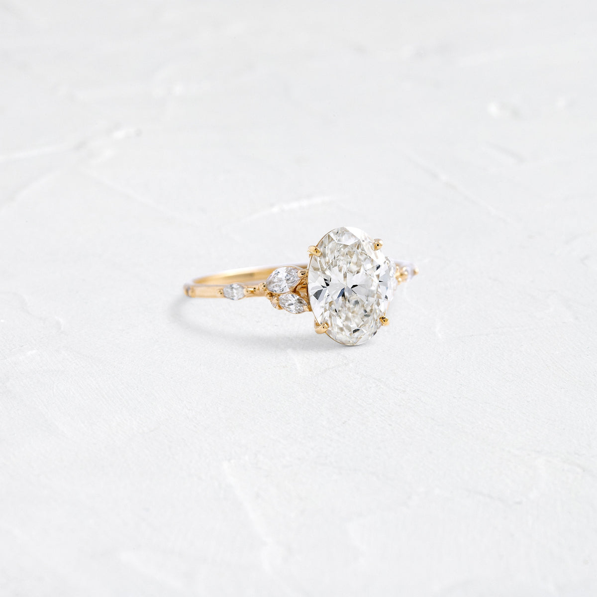 Cluster-Oval Lab Grown Diamond Engagement Ring