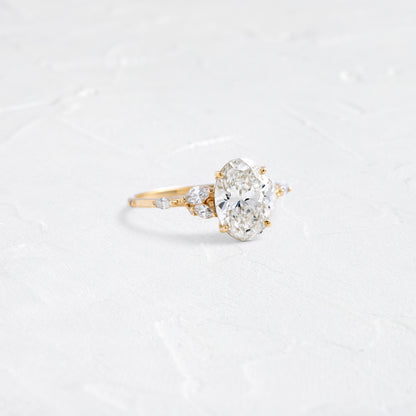 Cluster-Oval Lab Grown Diamond Engagement Ring