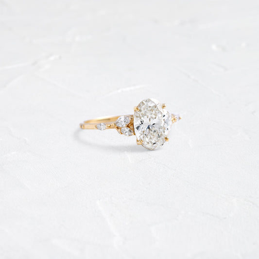 Cluster-Oval Lab Grown Diamond Engagement Ring