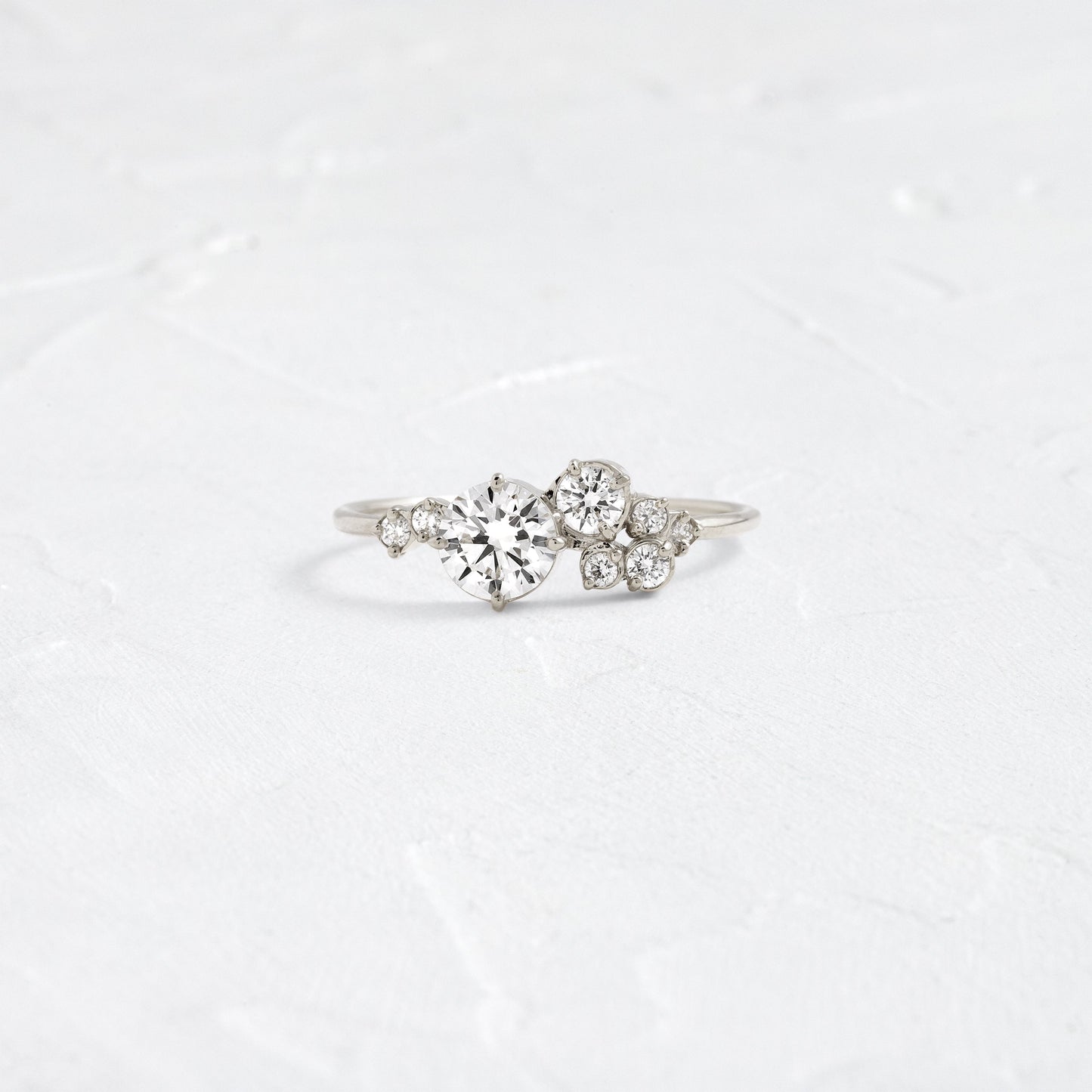 Bezel & Cluster Style-Round Lab Grown Diamond Engagement Ring