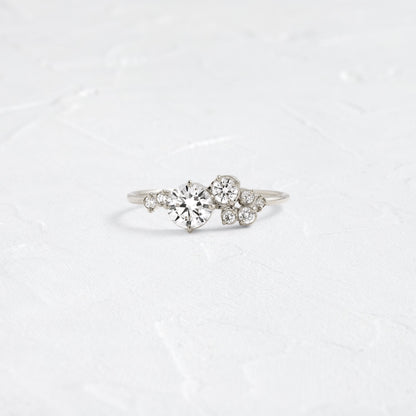 Bezel & Cluster Style-Round Lab Grown Diamond Engagement Ring
