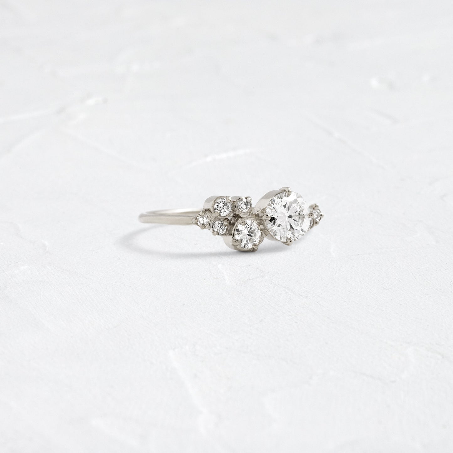Bezel & Cluster Style-Round Lab Grown Diamond Engagement Ring