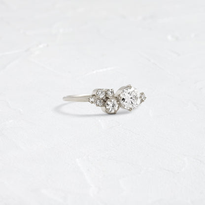 Bezel & Cluster Style-Round Lab Grown Diamond Engagement Ring