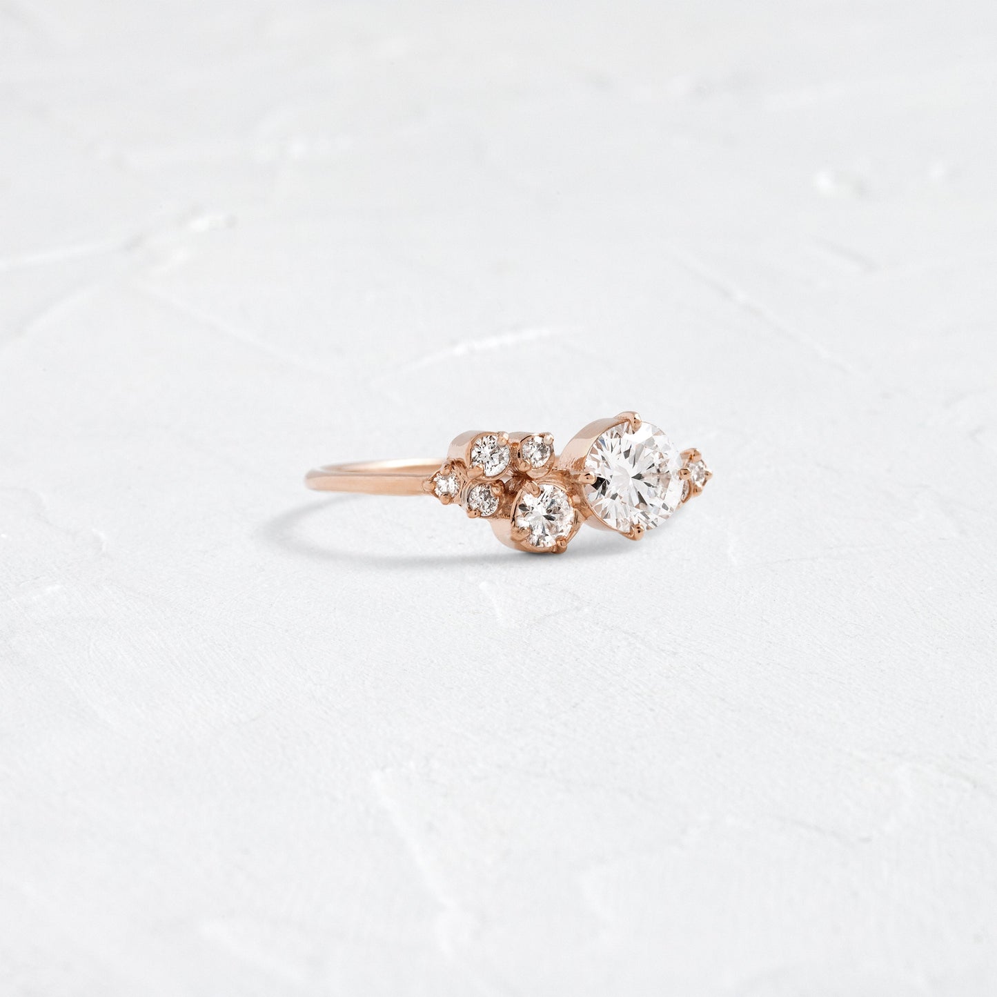 Bezel & Cluster Style-Round Lab Grown Diamond Engagement Ring