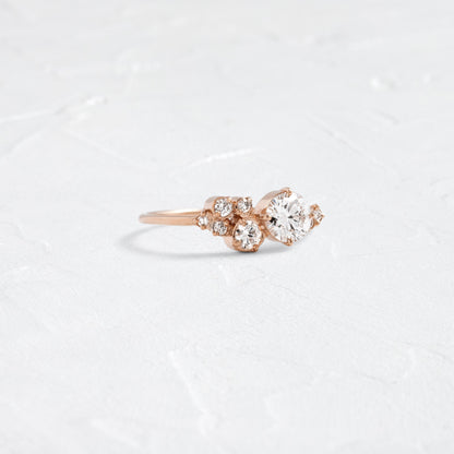 Bezel & Cluster Style-Round Lab Grown Diamond Engagement Ring