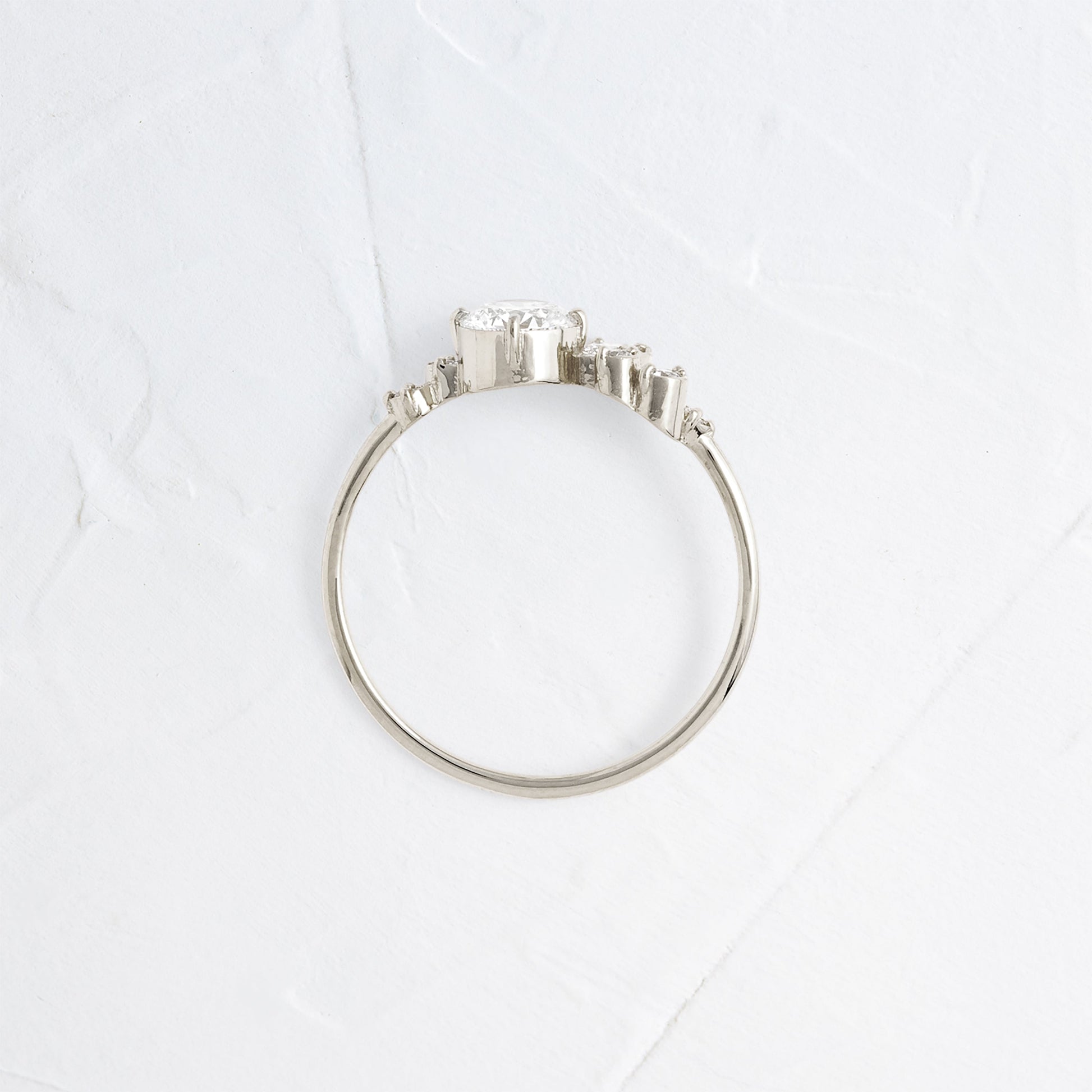 Bezel & Cluster Style-Round Lab Grown Diamond Engagement Ring