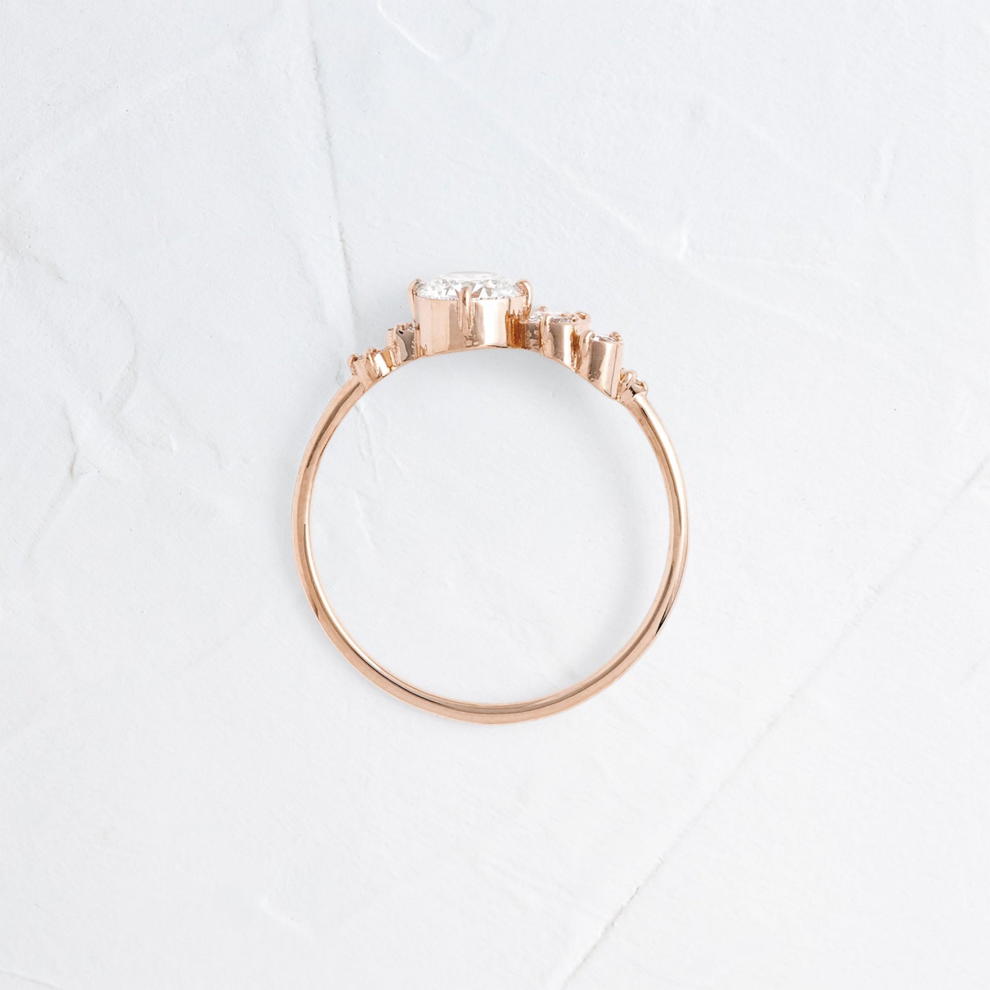 Bezel & Cluster Style-Round Lab Grown Diamond Engagement Ring
