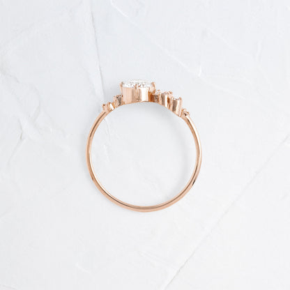 Bezel & Cluster Style-Round Lab Grown Diamond Engagement Ring